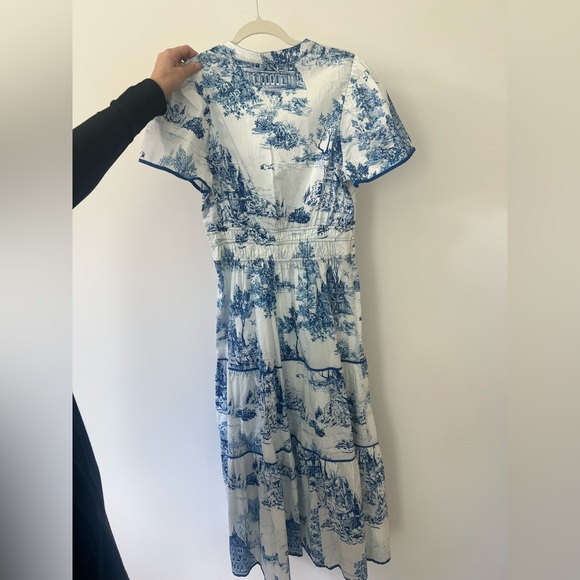 Umgee Blue and White Midi Sundress with Crew Neck - Picture 2 of 3
